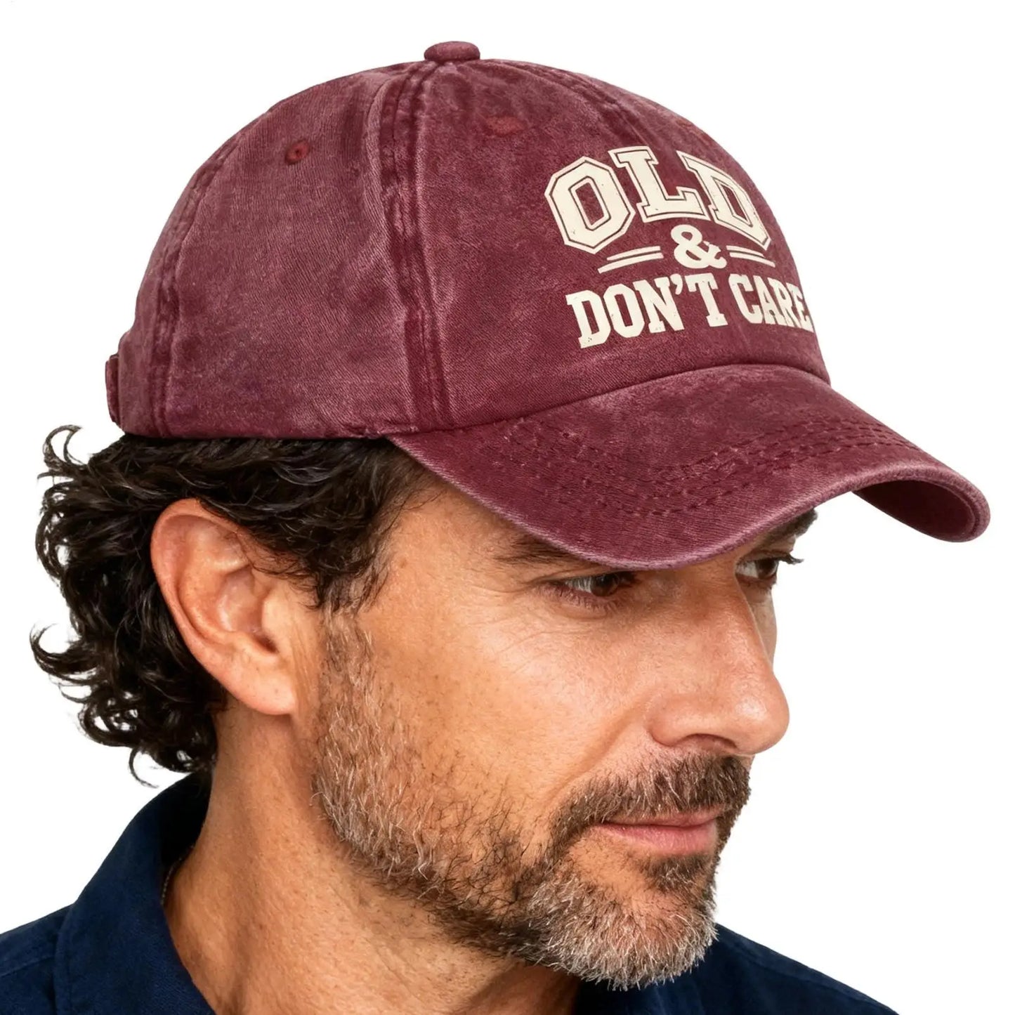 Vintage Distressed Baseball Cap | "Old Don't Care" Unisex Hat