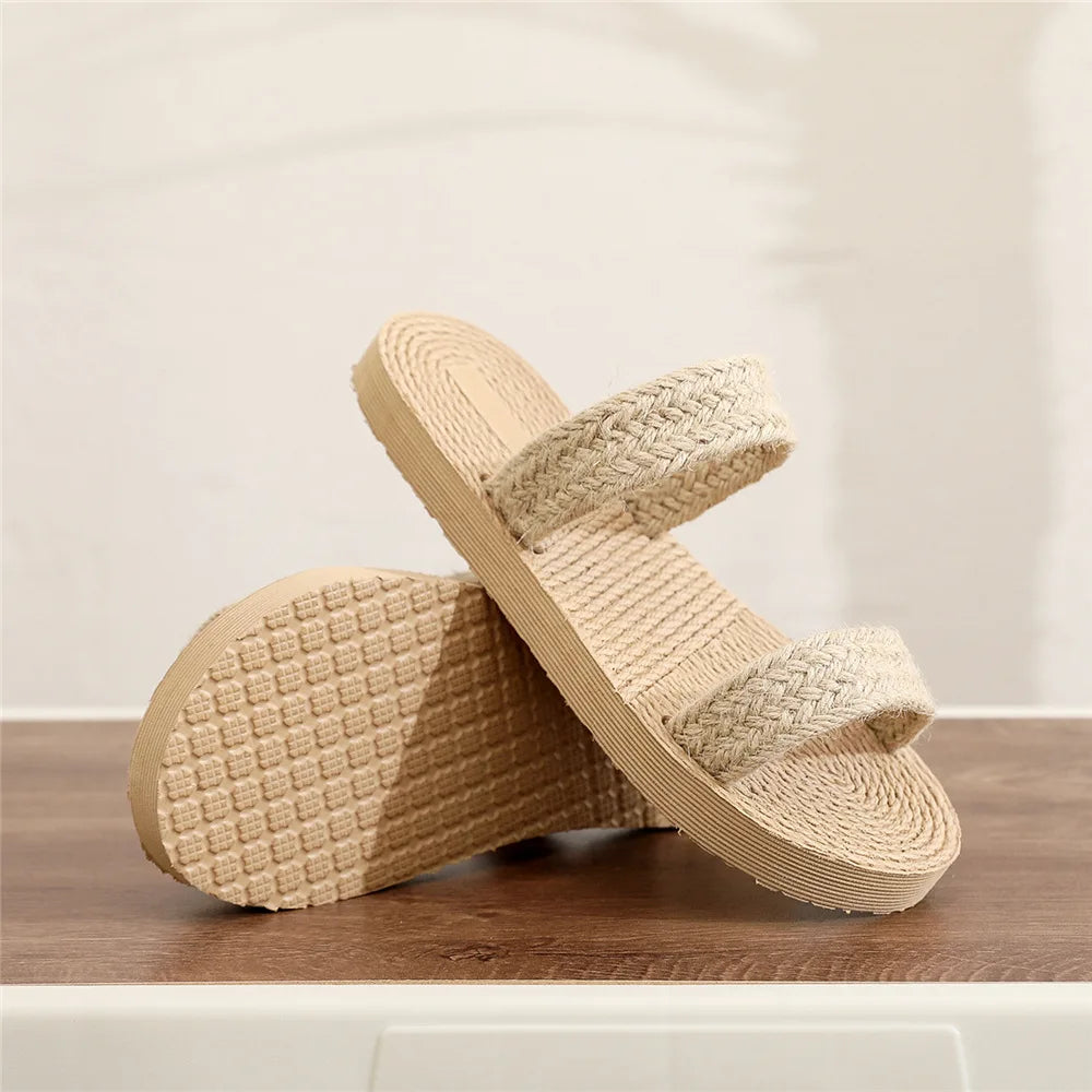 Women's Braided Ankle Strap Flat Sandals | Open Toe EVA Slides