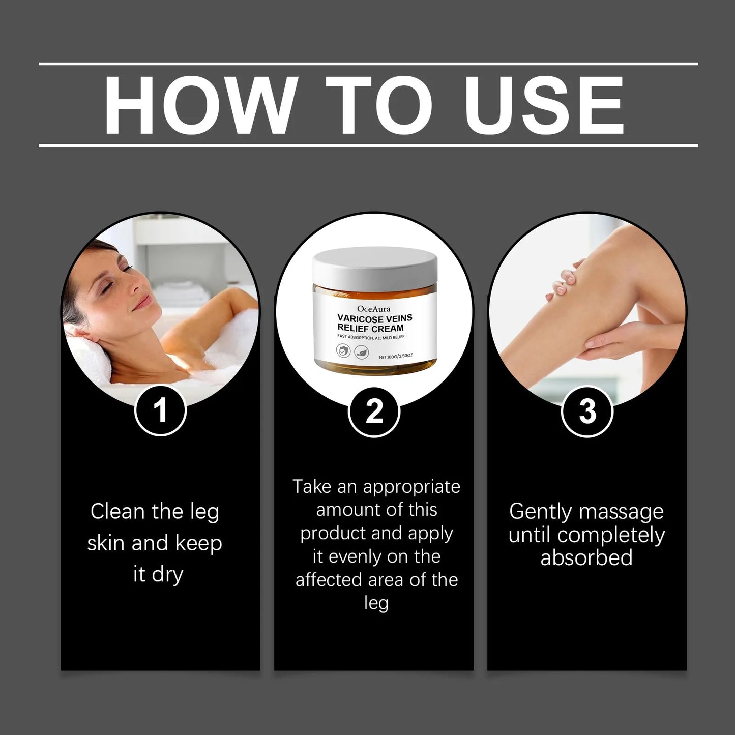 OceAura Leg Vein Repair Cream | Circulation & Skin Firming 100g