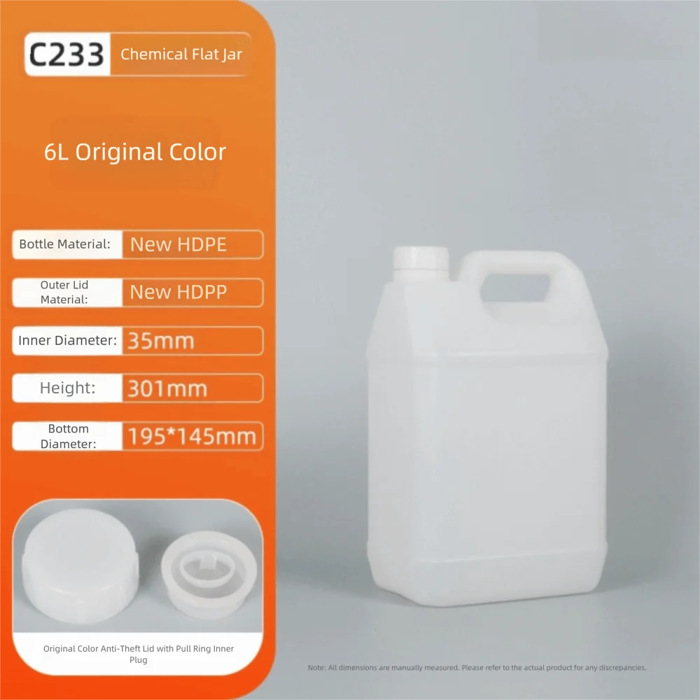 1/2/3/4/5/6/10L Plastic Airtight Bottle with Lid Food Grade HDPE Bucket Sealed Large-Capacity Storage Container Cleaning Essence Peaceful Pleasures Health and Wellness Transparent 6L