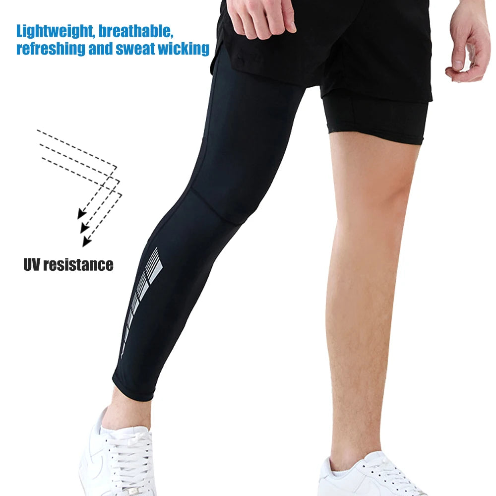 Full Leg Compression Sleeves UPF 50+ | Cycling, Basketball & Running Compression Leg Sleeve Peaceful Pleasures Health and Wellness