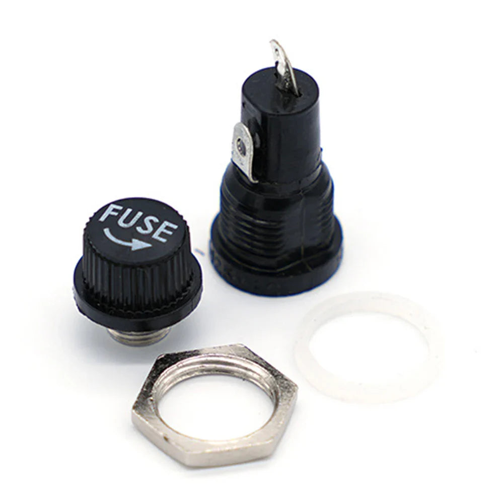 10-Pack 5x20mm Panel Mount Fuse Holders – 10A 250V