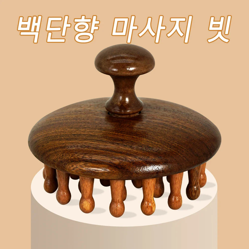 Natural Sandalwood Scalp Massager & Hair Growth Comb