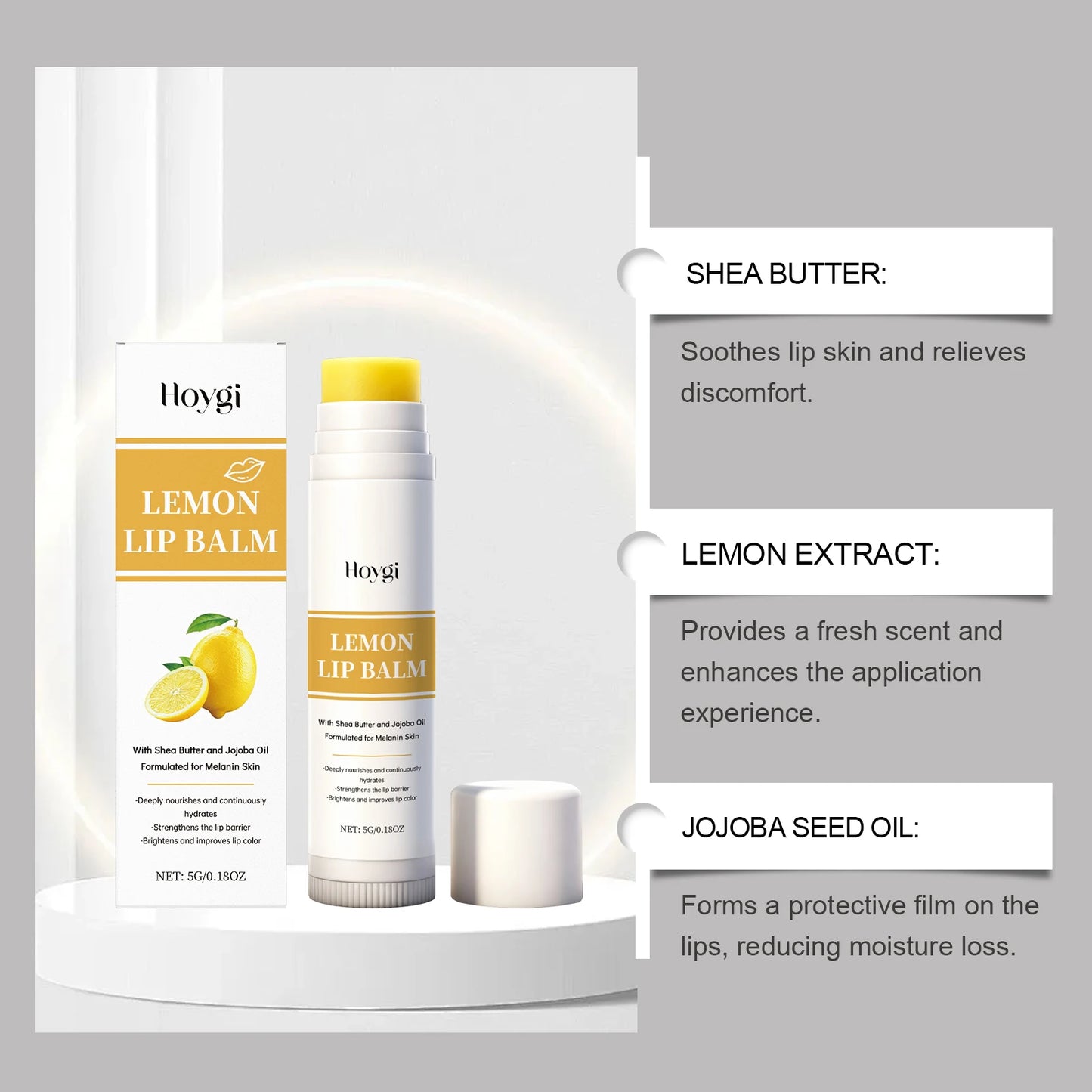 Hoygi Lip Balm – Lemon Turmeric & Tallow Moisturizing Balm