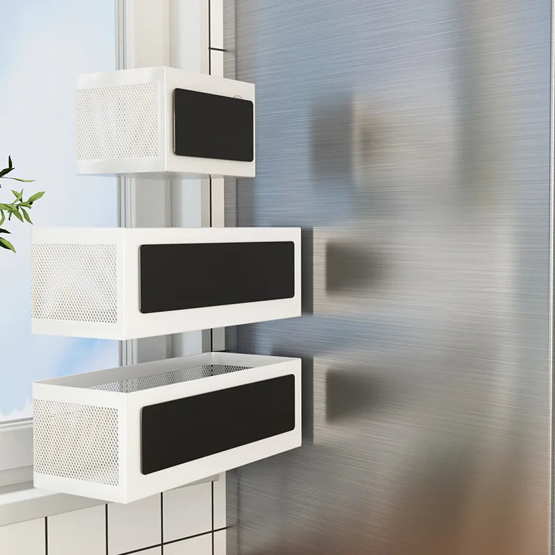 Magnetic Spice Rack – No-Drill Fridge Side Kitchen Organizer