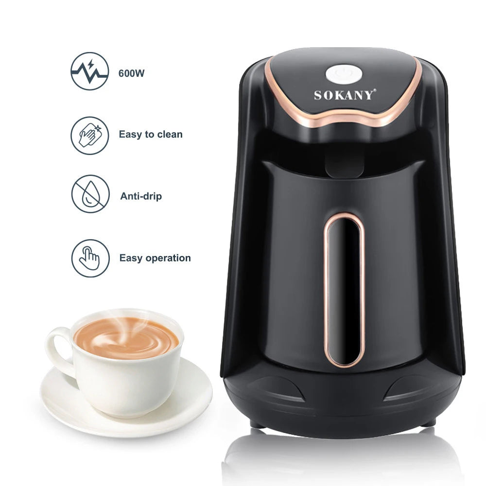 SOKANY Electric Turkish Coffee Maker Machine with 250ml/1 Cup Coffee Pot Single Serve Espresso Maker 600W Heating Coffee Peaceful Pleasures Health and Wellness