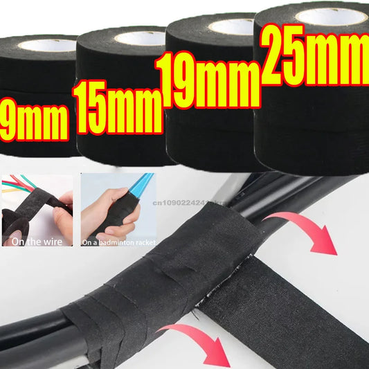 Black Fabric Cloth Tape – Sound Absorbing & Electrical Insulation Automotive Fabric Tape Oasis Select
