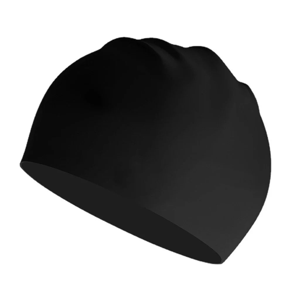 Silicone Swimming Cap for Long Hair Braid Waterproof Women Men Ladies High Elasticity Ears Protection Large Silicone Diving Cap Peaceful Pleasures Health and Wellness black