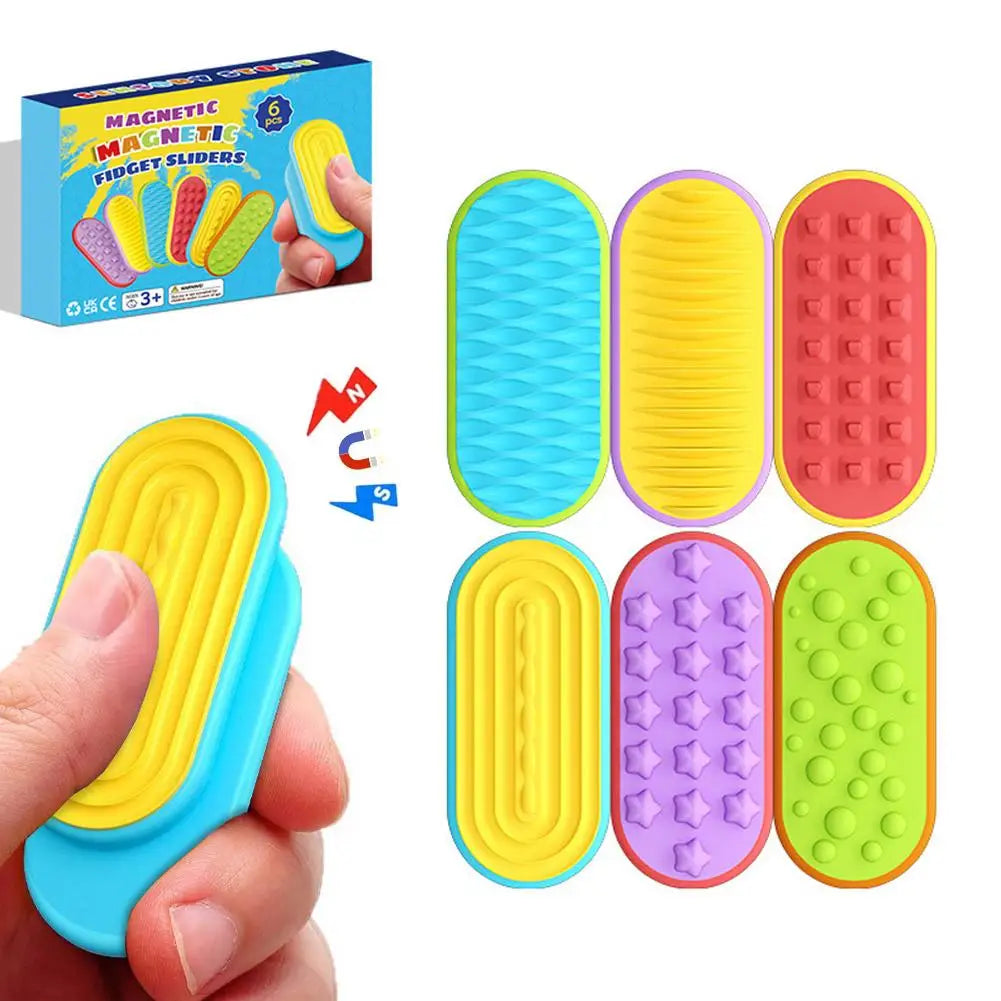 Magnetic Fidget Slider Sensory Toy Adults Kids Quiet Desk ADHD Autism