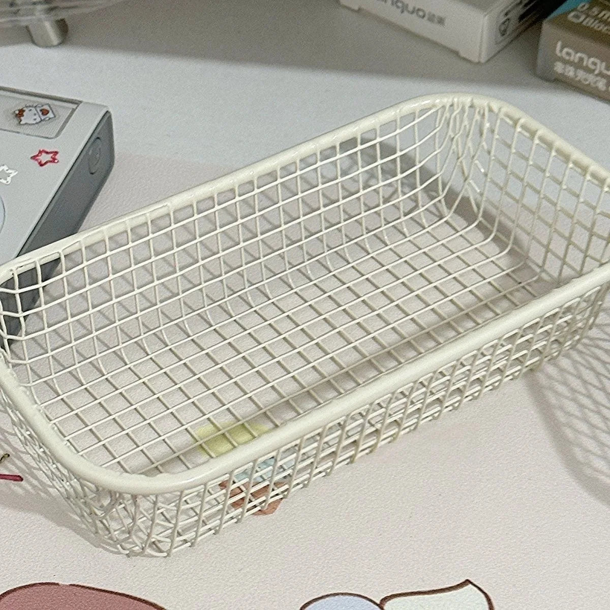 Metal Desktop Storage Basket – Desk Organizer & Sorting Holder