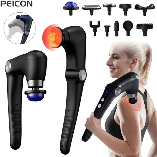 Fascia Massage Gun Shoulder Massage Machine Electric Muscle Massager Gun High Frequency Back Waist Neck Body Massage with Handle Peaceful Pleasures Health and Wellness