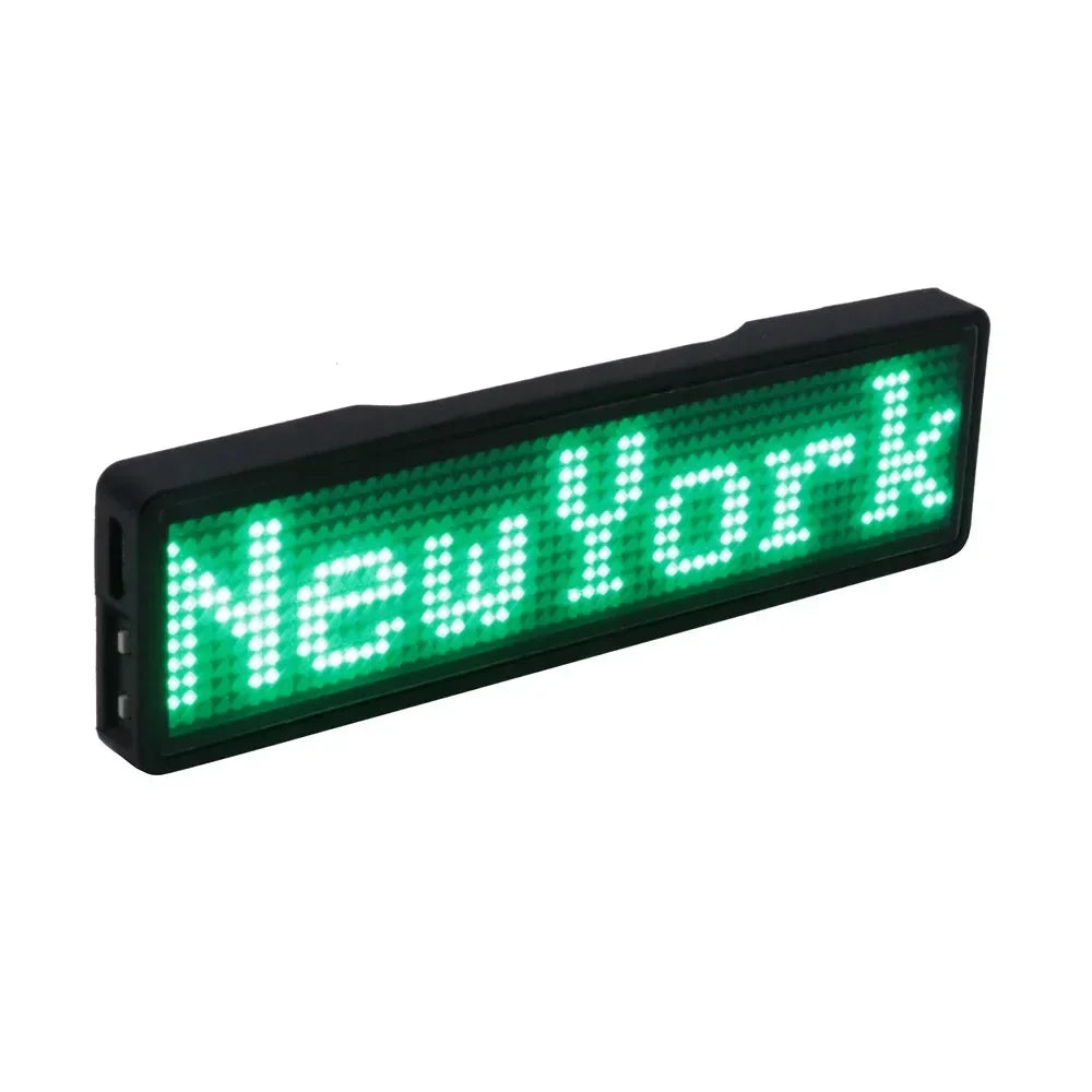 Bluetooth Programmable LED Name Tag | Scrolling Message Badge