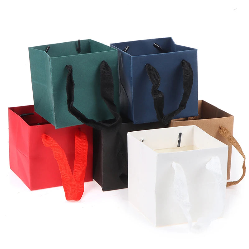Square Kraft Paper Gift Bags | Wedding, Birthday & Flowers