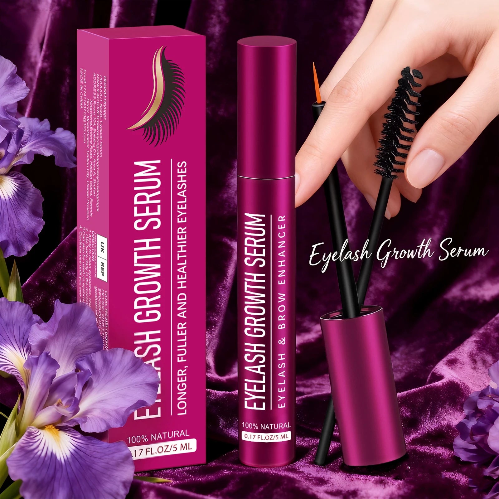 Eyelash Growth Serum Eyelash Enhancer Serum Longer Fuller Thicker Lashes Norishing Eyelash Natural Curling Thicken Care Products Peaceful Pleasures Health and Wellness
