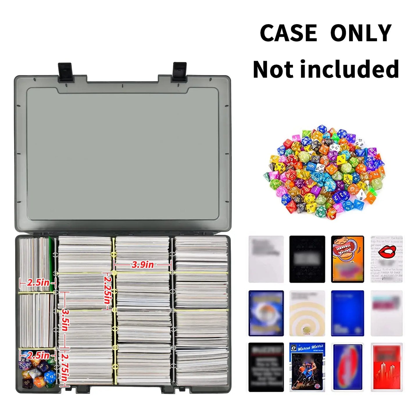 Clear Trading Card Storage Box – 2300+ Cards & 12 Dividers