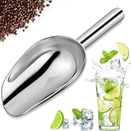 Multi functional metal ice spoon - ice bucket stainless steel small ice spoon - kitchen small tool biscuit flour pet dog food sp Peaceful Pleasures Health and Wellness