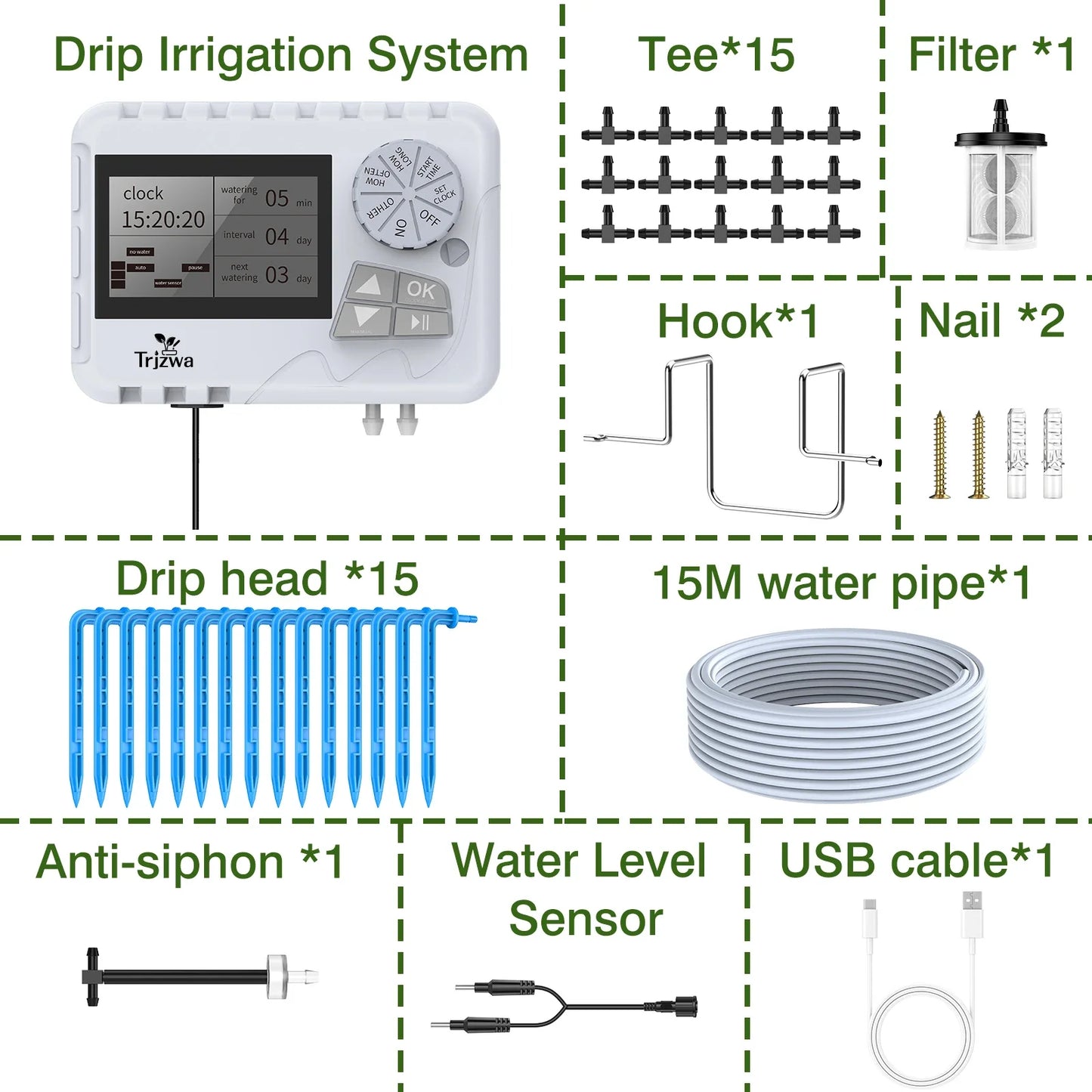 Indoor Automatic Drip Irrigation System – 2200mAh USB Timer