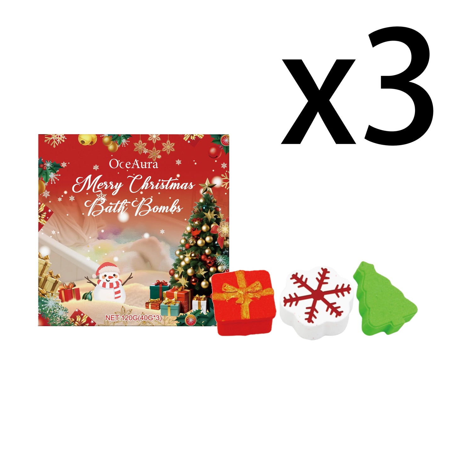 Christmas Nourishing Bath Bomb Gift Set – Rich Foam & Fragrance