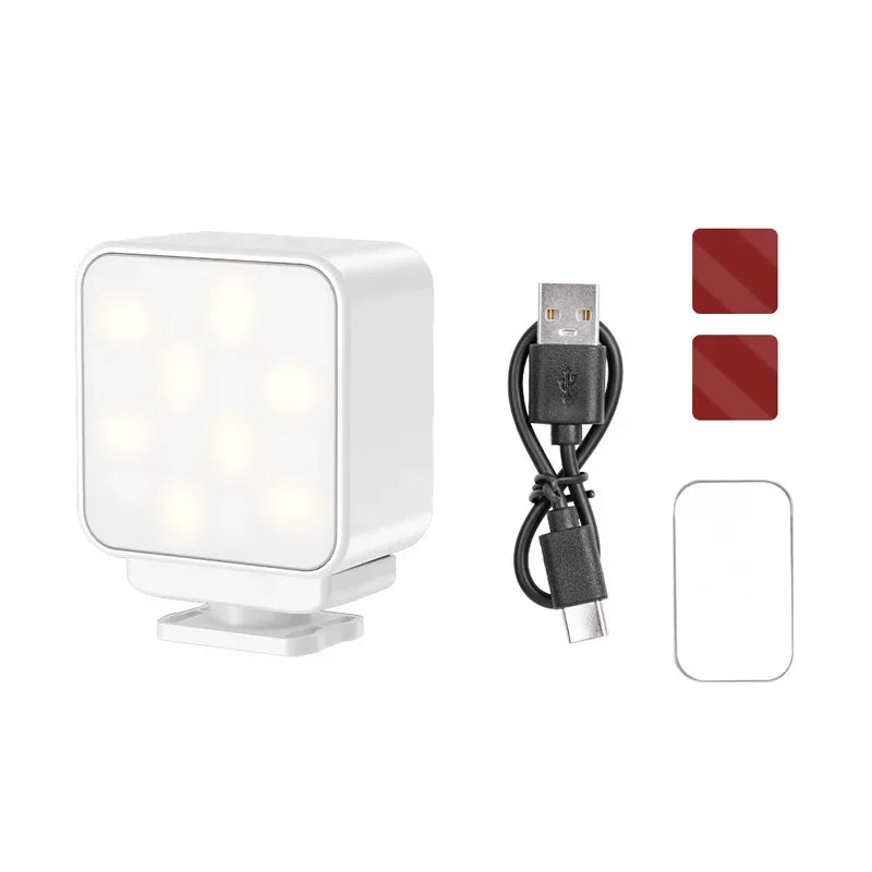 Portable Three-Level Magnetic LED Fill Light for DJI Osmo Pocket 3 Dimming Brightness Photography Lighting Light Accessories Peaceful Pleasures Health and Wellness white color