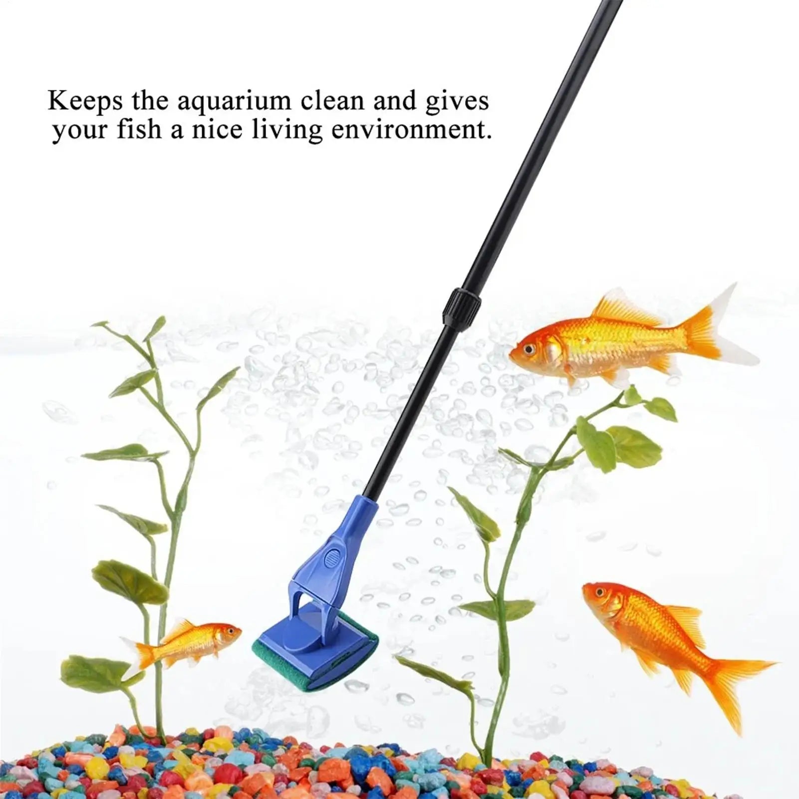 Aquarium Fish Tank Cleaning Kit – Telescopic Algae Scraper Set Aquarium Cleaning Kit Peaceful Pleasures Health and Wellness