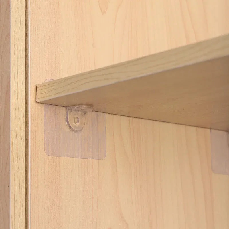 5/10/20pcs Non-perforated Layer Board Hook Self-adhesive Wardrobe Shelf Support Clip Wall Hanger Sturdy Multi-functional Bracket Peaceful Pleasures Health and Wellness