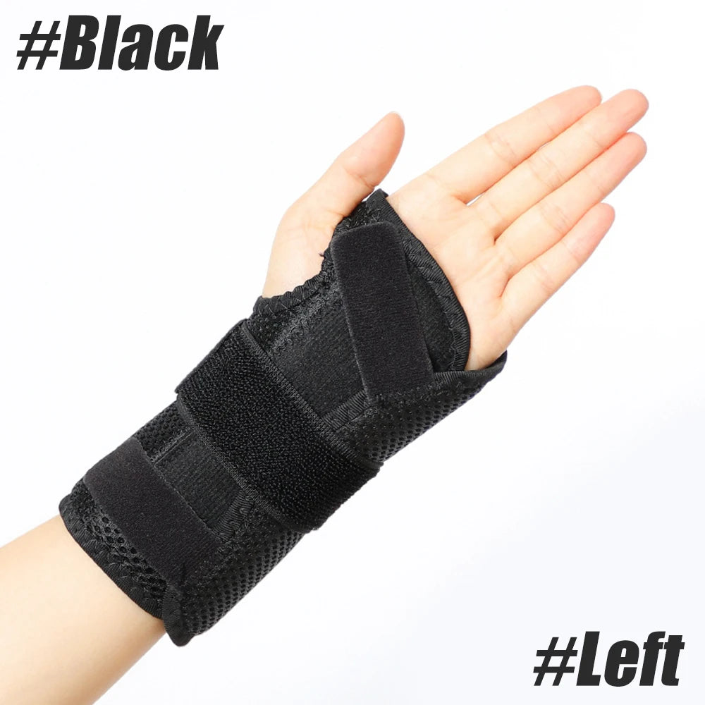 1PC Wrist Brace for Carpal Tunnel Relief – Doctor-Developed Night Support with 2 Splints, Adjustable Compression for Arthritis Peaceful Pleasures Health and Wellness Black-Left-1PCS