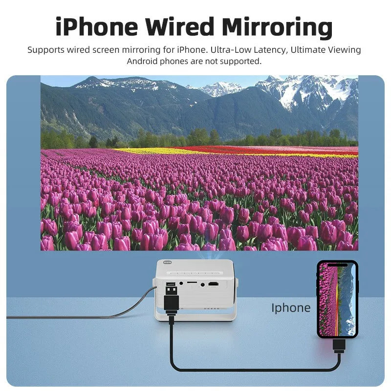 AUN Y3 Mini LED Projector 1080P Home Theater HDMI iPhone Mirror Peaceful Pleasures Health and Wellness