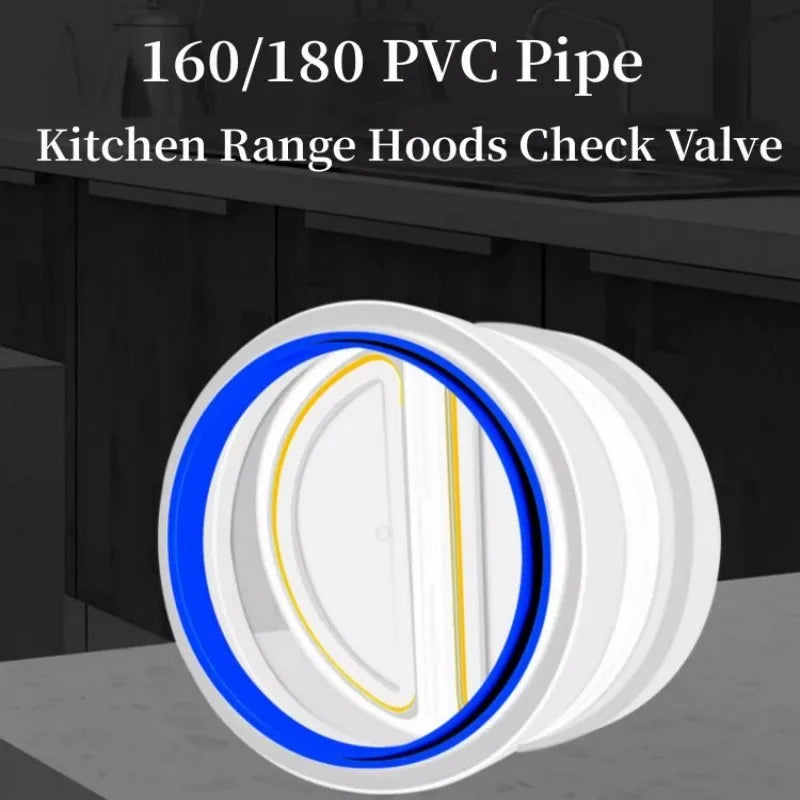 Kitchen Range Hood Check Valve 150/160/180mm Anti-Odor Vent