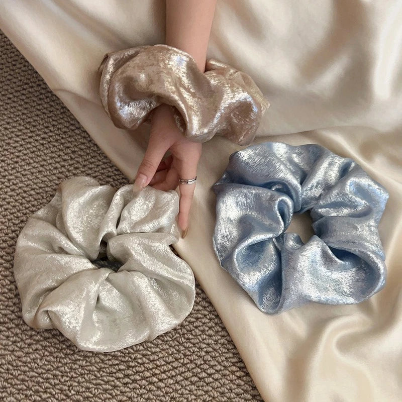 Korean Retro Large Scrunchies – Hair-Friendly Bands for Women
