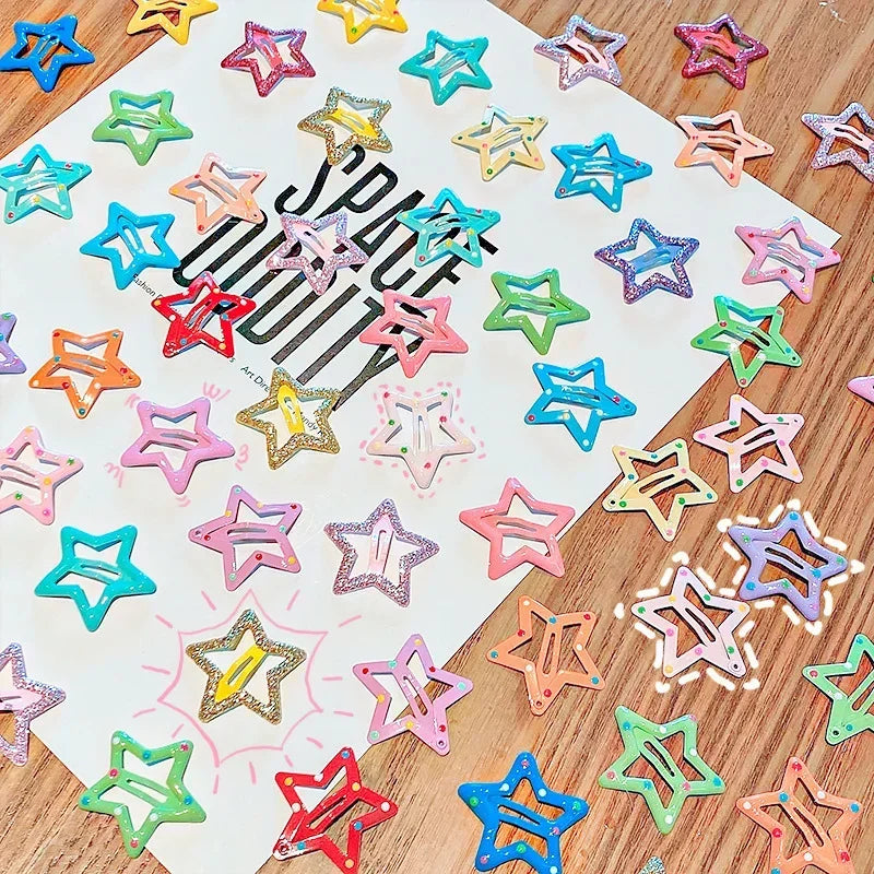 3sets Cute Colorful Hair Clips for Girls and Children, 10pcs, Star Waterdrop Shape, Lovely Hair Decor, Kids Hair Accessories Peaceful Pleasures Health and Wellness