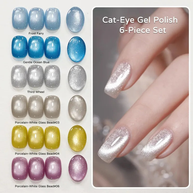 Magnetic Cat Eye Gel Polish | Glass Bead Effect, 6 Colors, 10ml