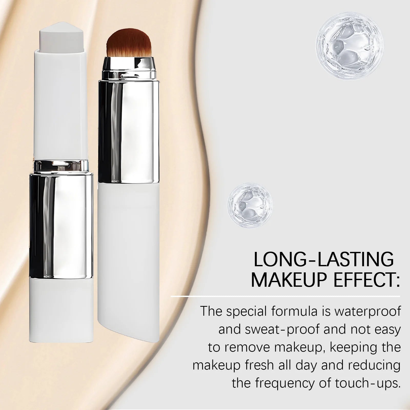 Two-in-One Color-Changing Foundation Stick Long Lasting Lightweight Natural Makeup Fresh and Non-greasy Full Coverage Makeup 13g Peaceful Pleasures Health and Wellness