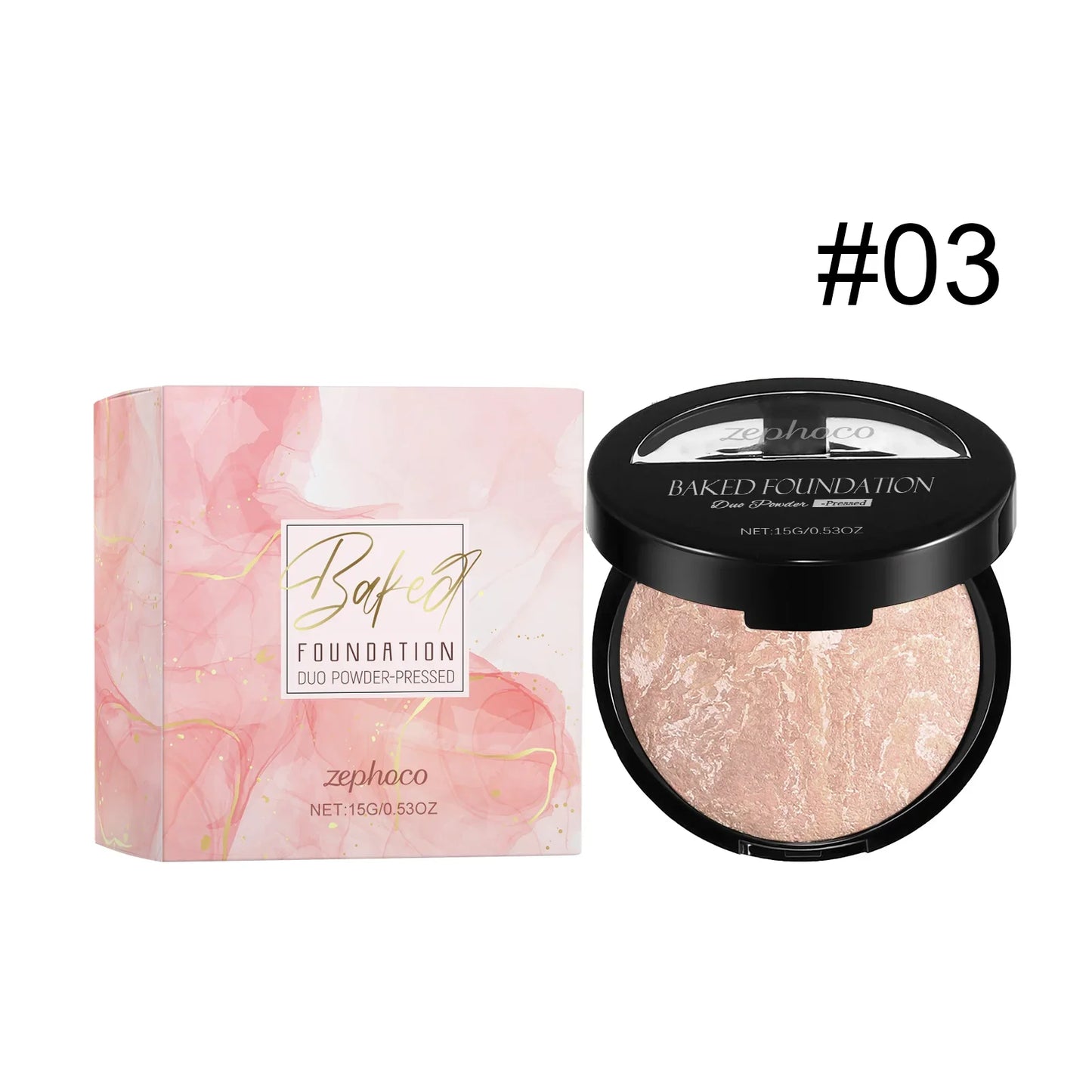Zephoco Matte Baked Powder Foundation – Oil Control & Colour Correct
