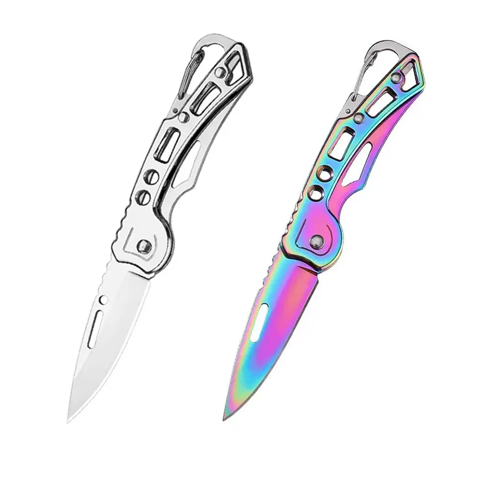 1/2/3pcs Stainless Steel Keychain Folding Knife Outdoor Carrying Knife Mirror Sharp Pocket Knife Fruit Knife Folding Knife Peaceful Pleasures Health and Wellness Silvery and Color