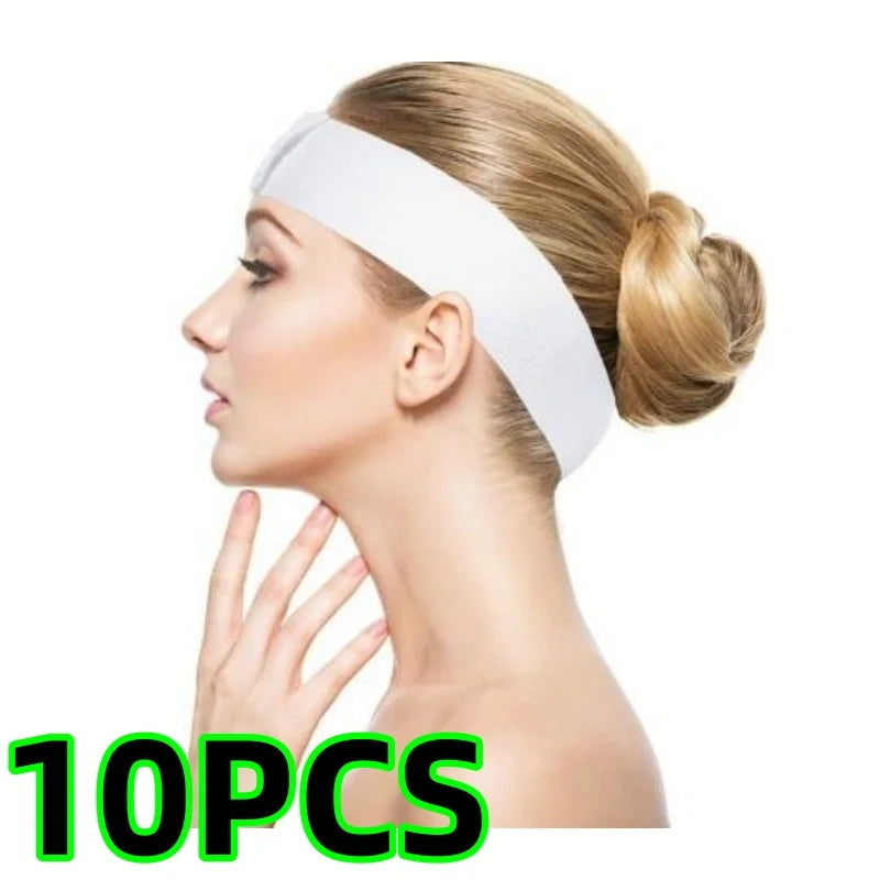 Disposable Spa Headbands Velcro Elastic – Black & White 10–100 Pack Spa Headbands Peaceful Pleasures Health and Wellness 10Pcs
