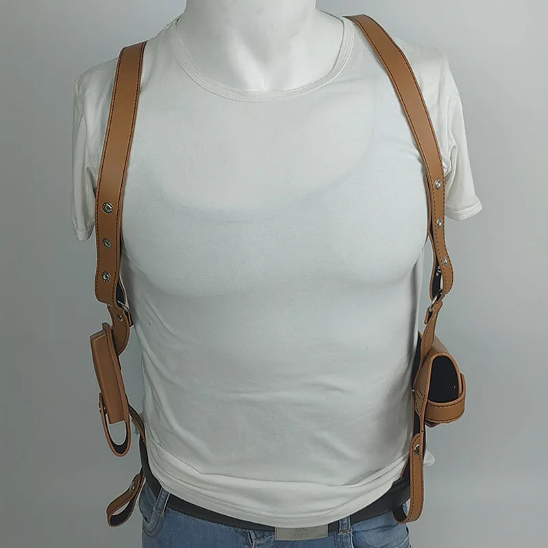 Concealed tactical hunting underarm holster PU Leather Gun 1911 Glock 17 19 31 Holster with Double Magazine Pouch Peaceful Pleasures Health and Wellness