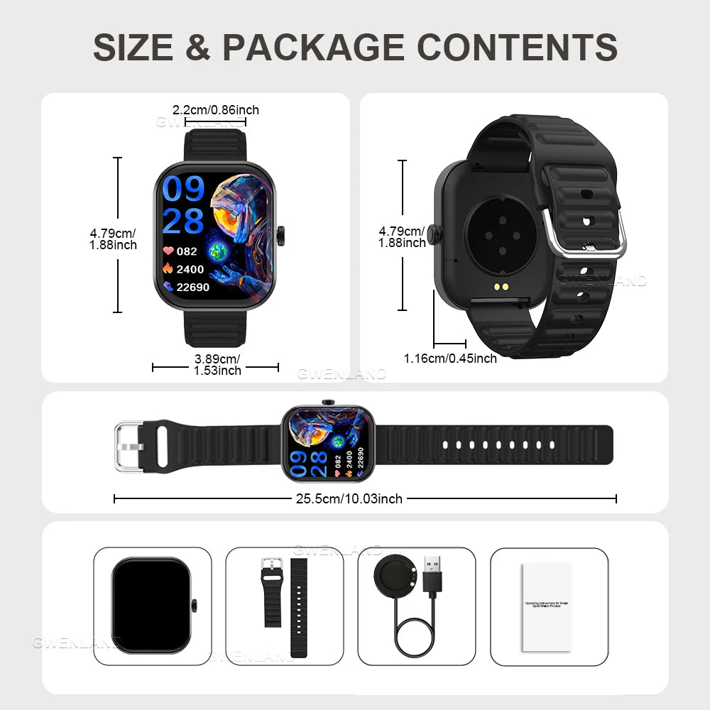 Gwenland Smart Watch 2.01" HD | Fitness & Health Tracker