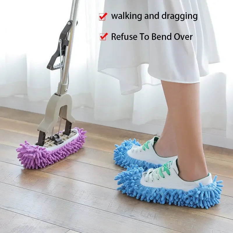 Chenille Microfiber Floor Mop Cleaning Slippers – 1 Pair