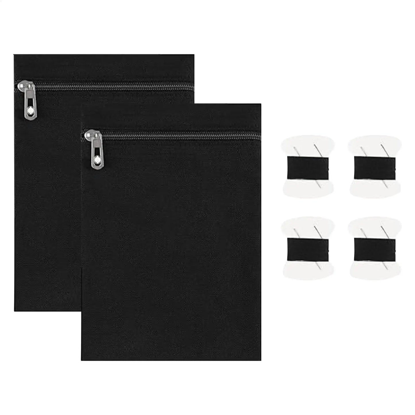 2-Pack Sew-In Zipper Hidden Security Pockets | Travel & Jacket