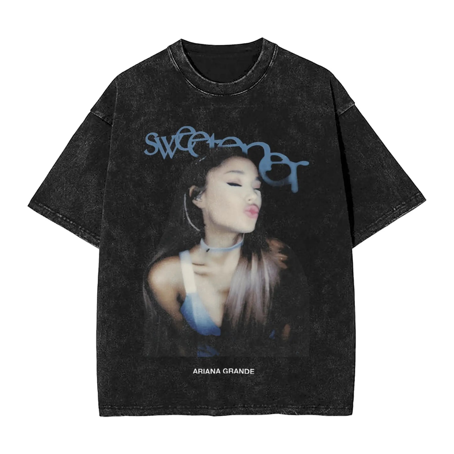 Oversized Washed T-Shirt Arianas Sweetener World Tour Loose T Shirts Grande Popular Tee Shirt for Men Beach Awesome Casual Tees Peaceful Pleasures Health and Wellness black XL