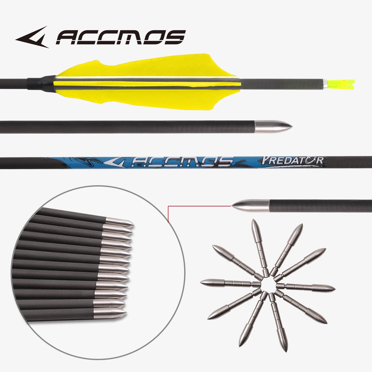 ID4 2 Pure Carbon Arrow 8 Styles 4-inch Turkey Feather Spine 300-1000