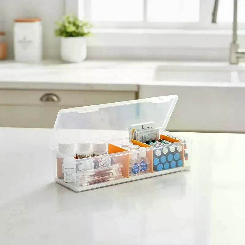 Clear Trading Card Storage Box with Compartments | Large