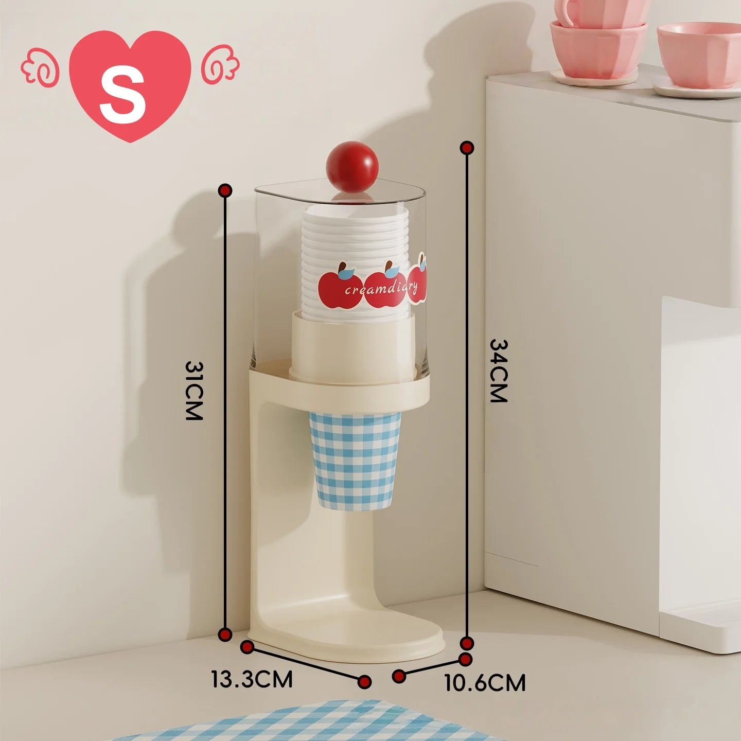 Pull-Type Cup Dispenser for Water Cooler & Bathroom | Plastic