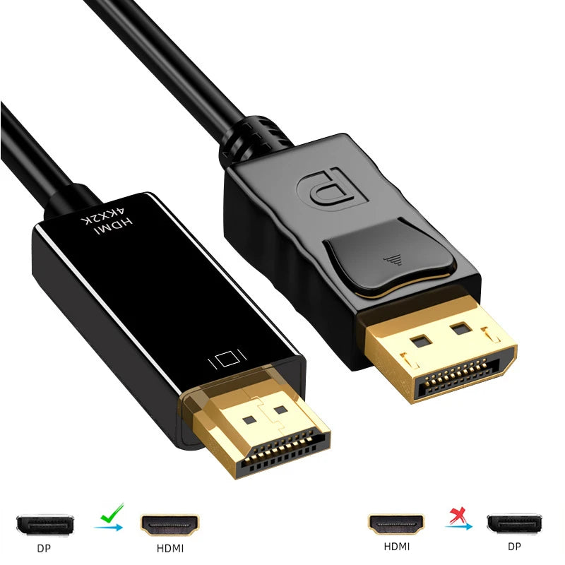 1.8M DisplayPort to HDMI-Compatible Cable 4K DP to HDMI Adapter Display Port Video Audio Converter for PC HDTV Projector Monitor Peaceful Pleasures Health and Wellness