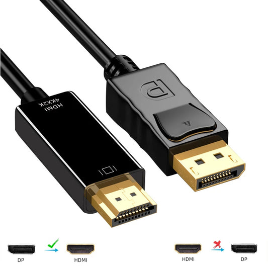 1.8M DisplayPort to HDMI-Compatible Cable 4K DP to HDMI Adapter Display Port Video Audio Converter for PC HDTV Projector Monitor Peaceful Pleasures Health and Wellness