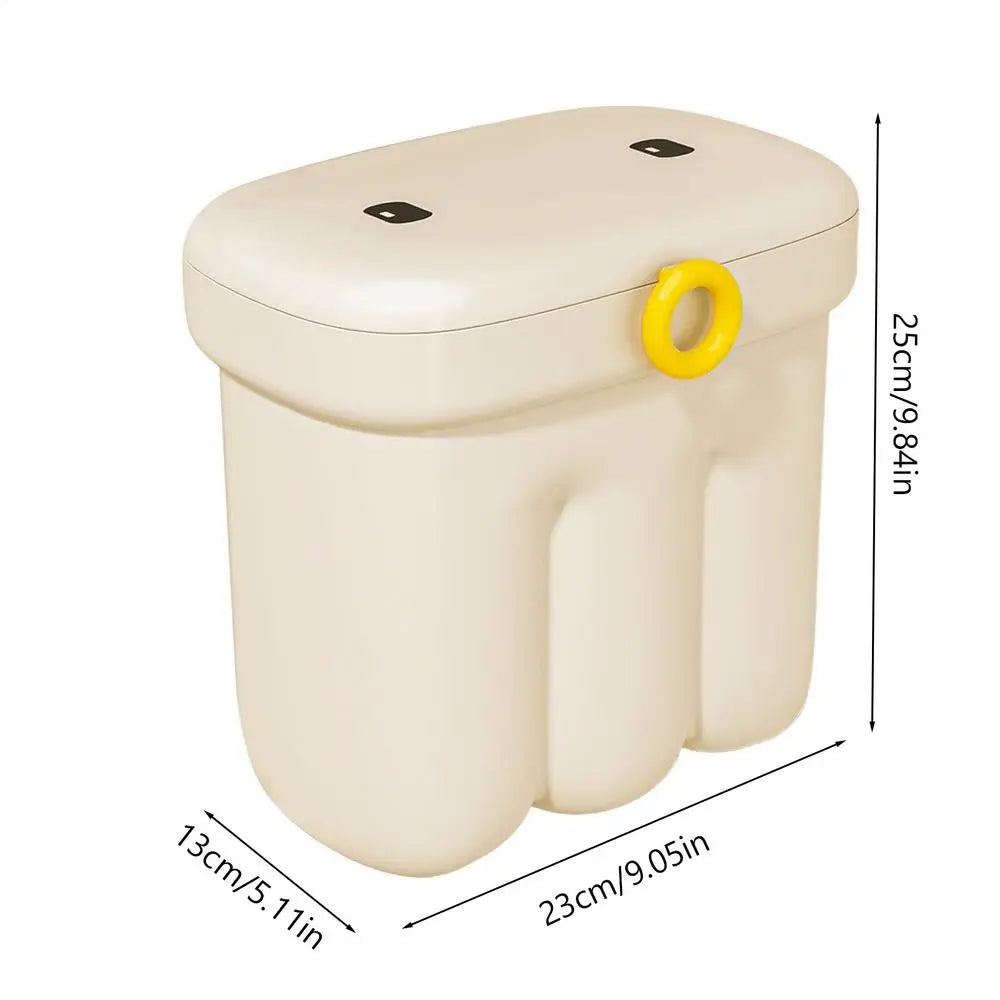 Wall-Mount Kitchen Waste Bin with Lid | Countertop Compost Bin Wall Mount Waste Bin Peaceful Pleasures Health and Wellness Beige China Mainland