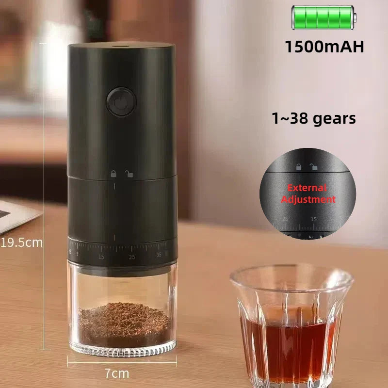 URGGU USB Coffee Bean Grinder – 38 Gears, 2000mAh Portable