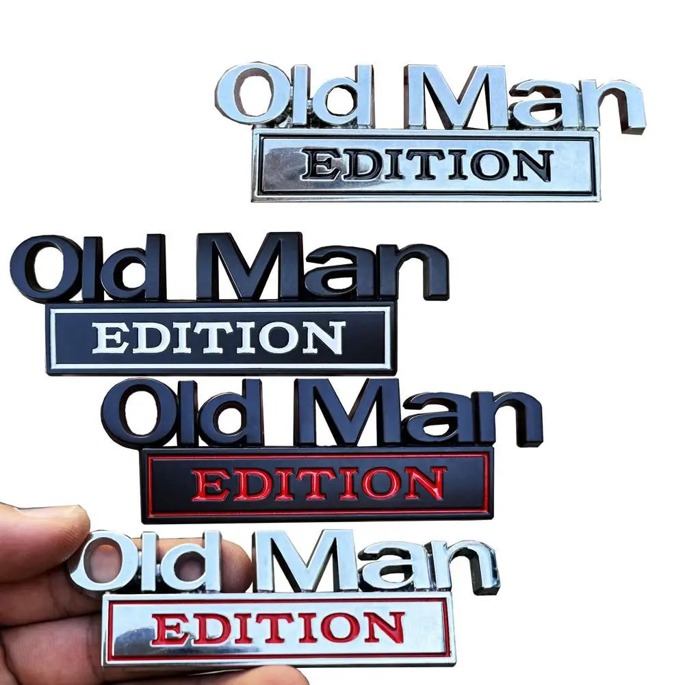 Old Man Edition Metal Car Badge Sticker – Retro Trunk Emblem