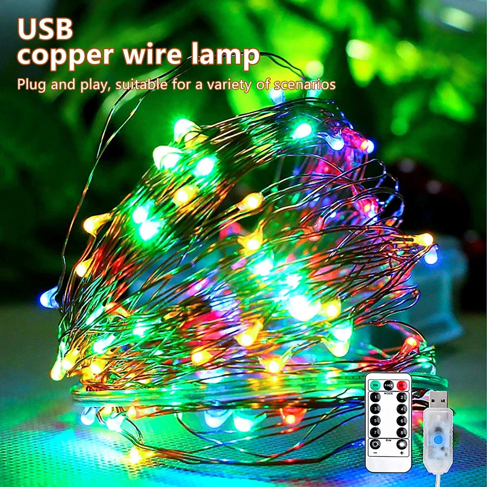 USB LED Copper Wire Fairy String Lights 5M/10M/20M Waterproof