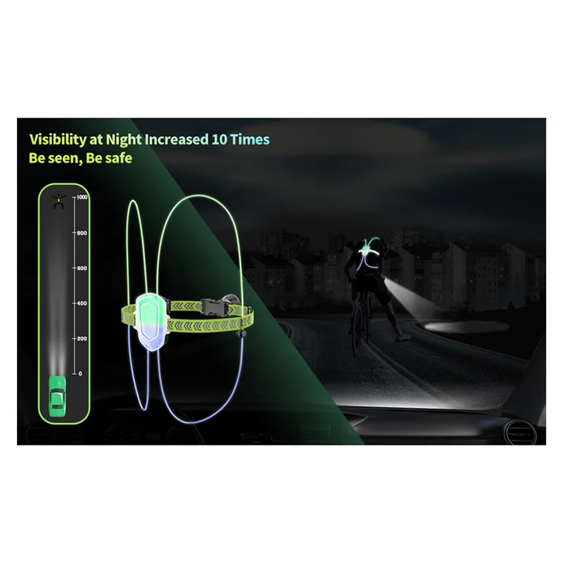 360° LED Reflective Safety Vest for Night Running & Cycling